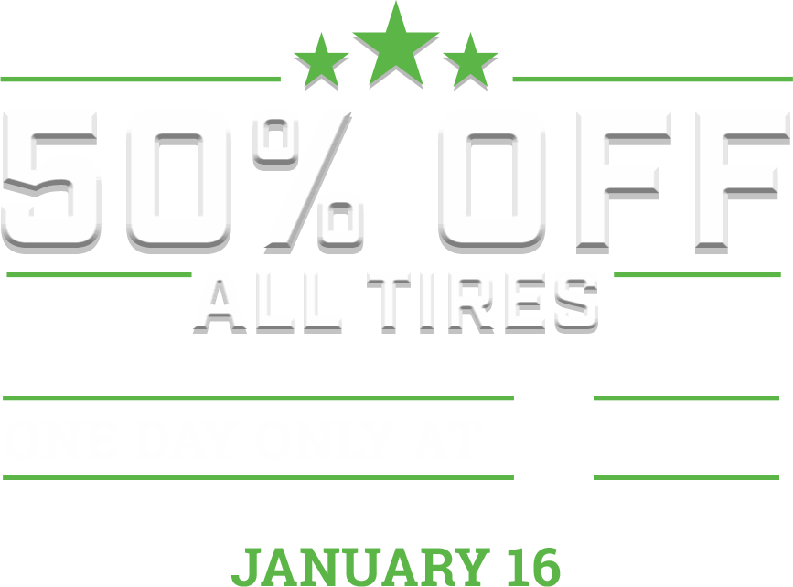 50% off all tire sales